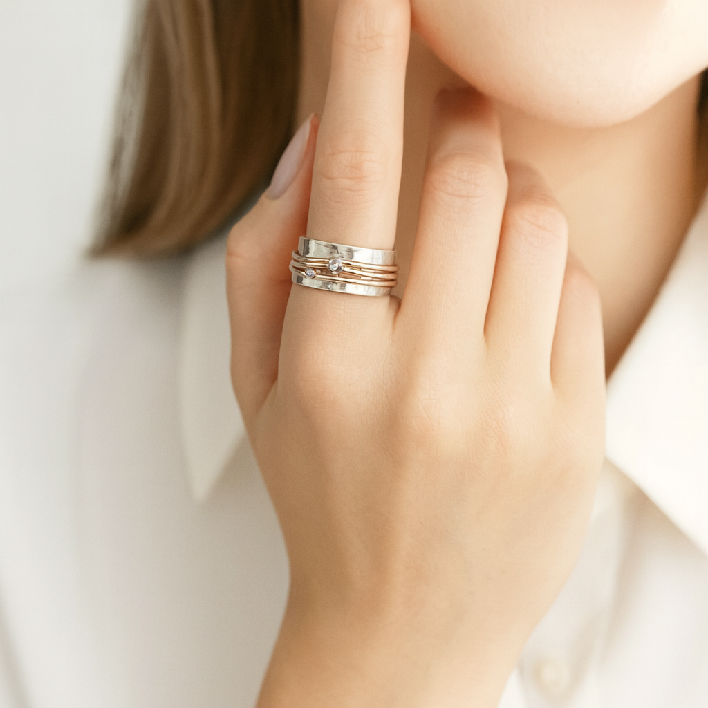 Marlene – Ring med gyldne accenter