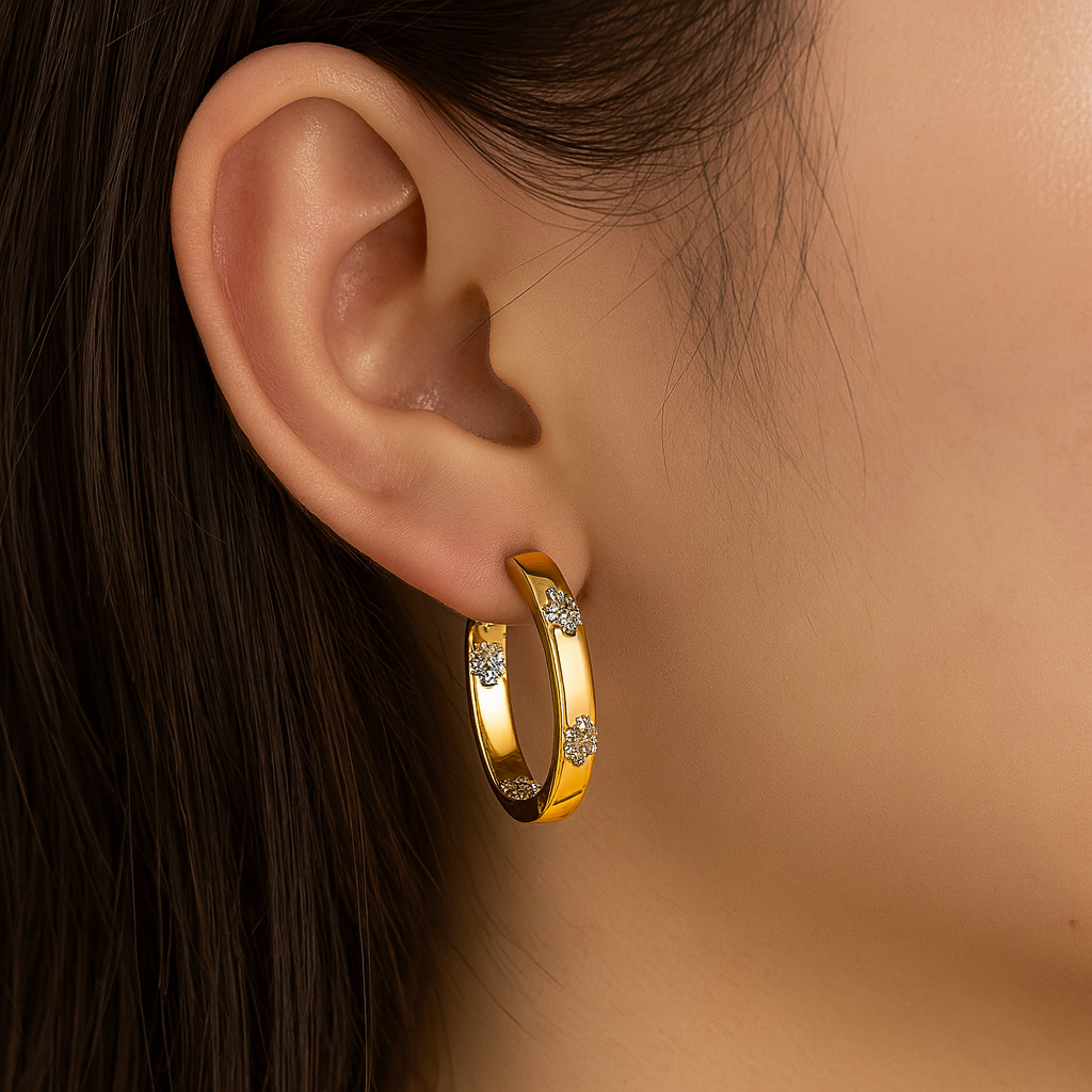 Aurelie - Vintage gyldne blomsterøreringe