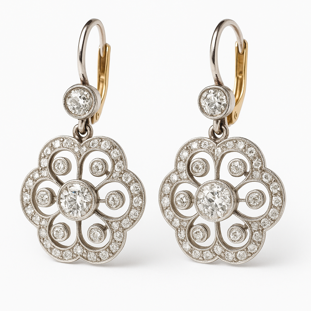 Magdaléna - Vintage krystal mandala øreringe