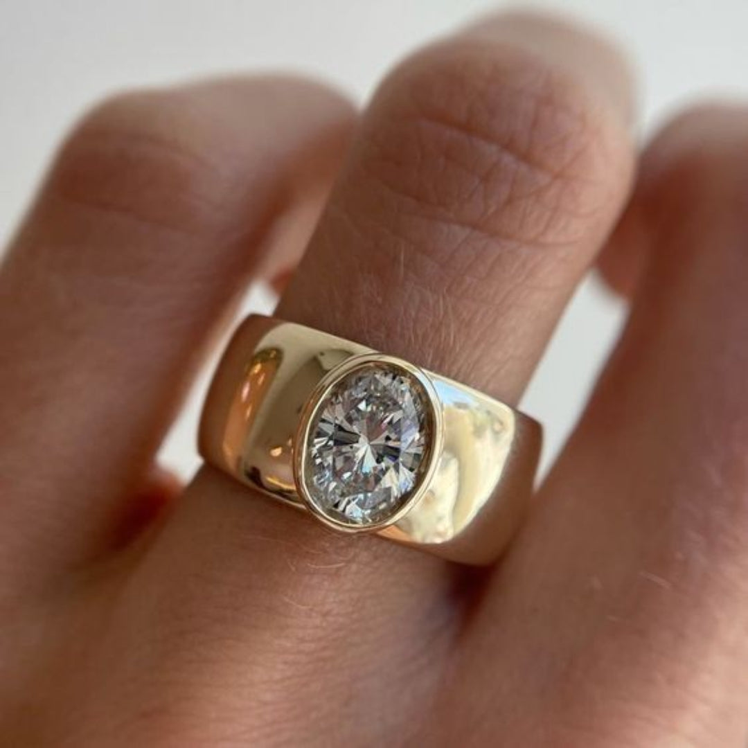 Vintage guld zirconia ring