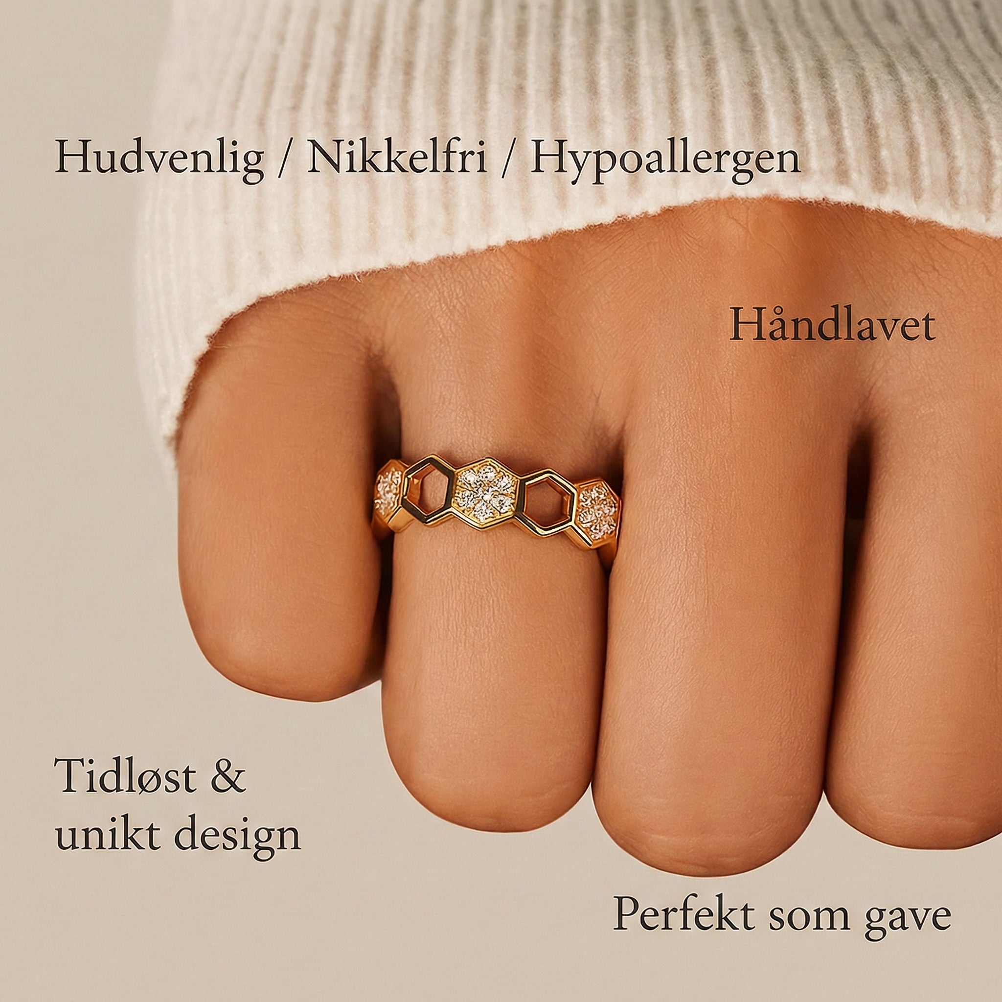 Selina - Guld- og krystalring