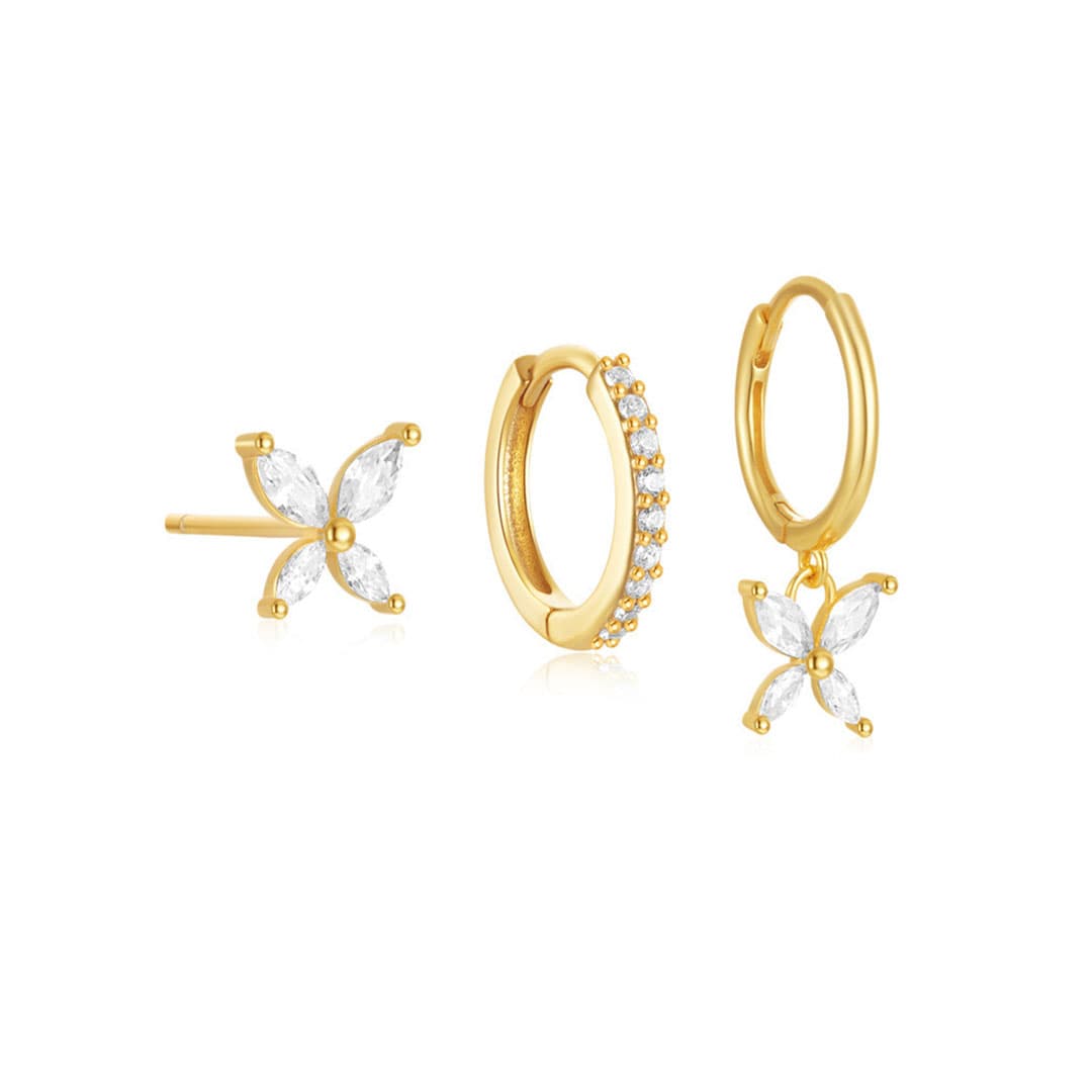 Patricia – Øreringe i guld med en delikat struktur.