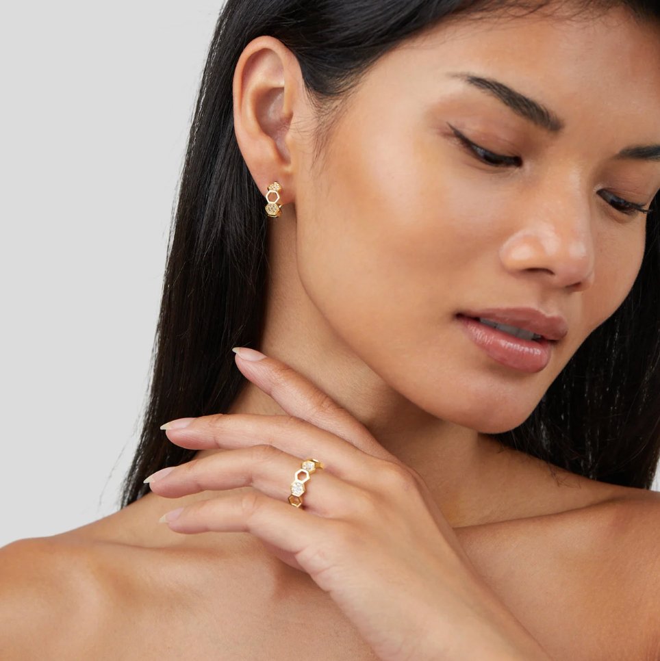 Selina - Guld- og krystalring