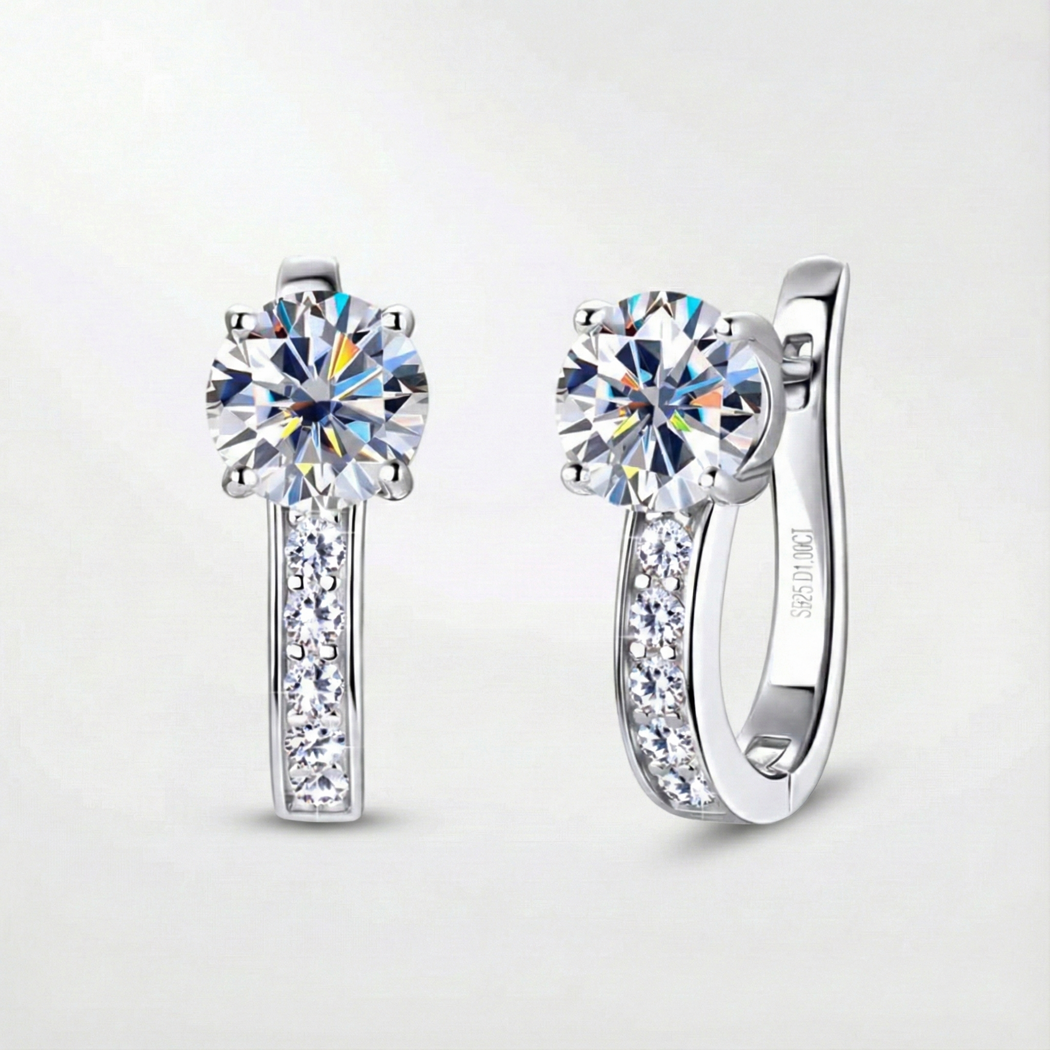 Moissanite Kanal Huggie Øreringe