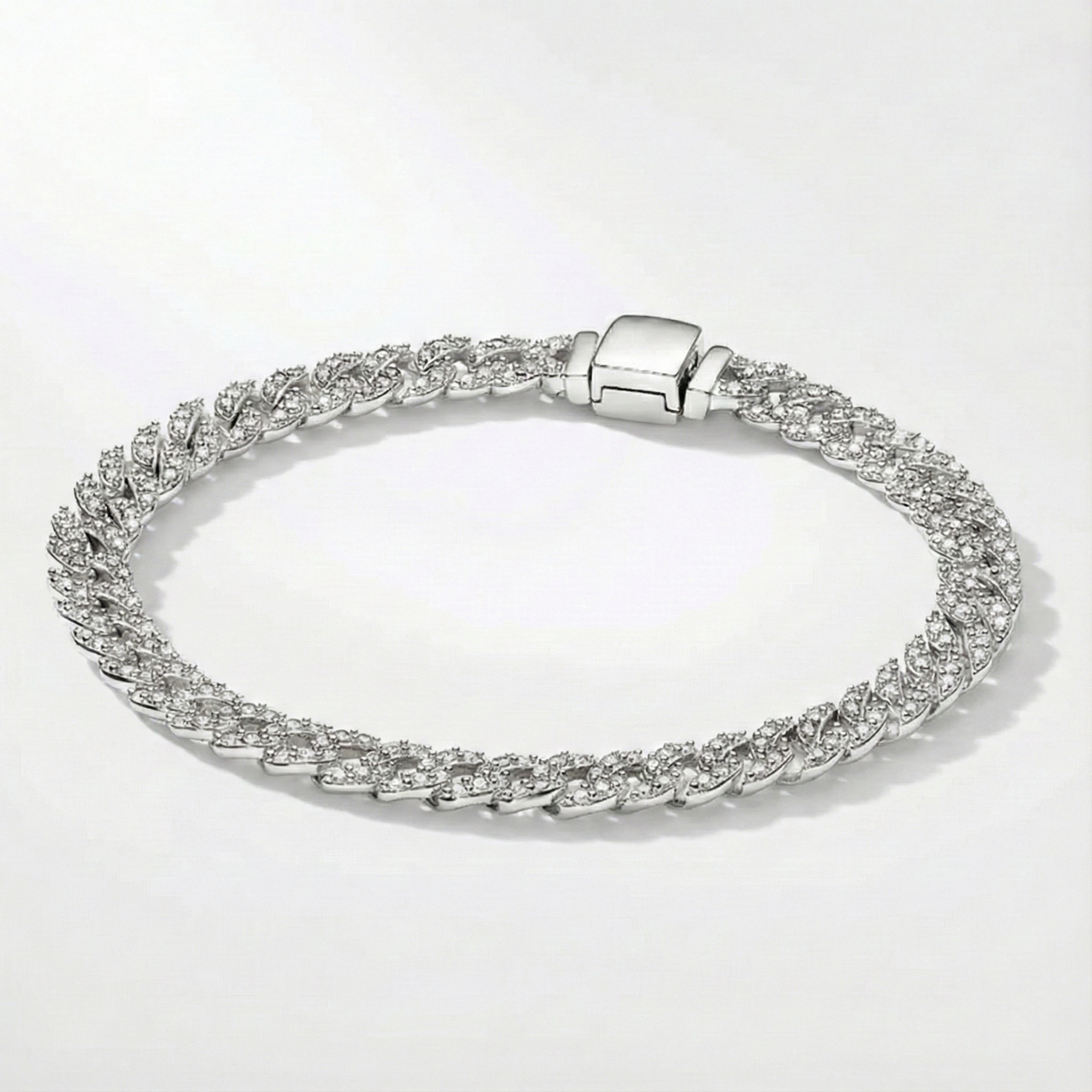 Moissanite cubansk armbånd